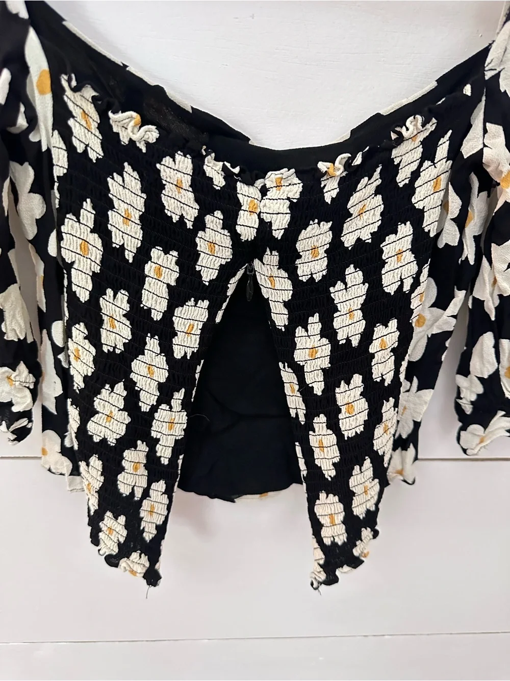 Reformation 2 Georgia daisy chain print square neck halter back crop top boho